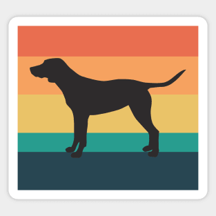 Labrador Retriever Dog Silhouette Vintage Sunset Sticker